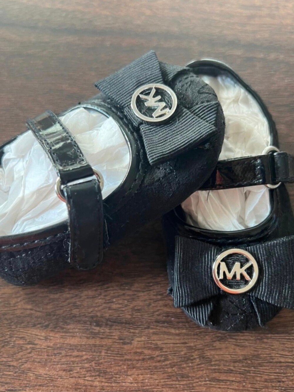Michael Kors Black Baby Girl Bow Mary Jane Shoes